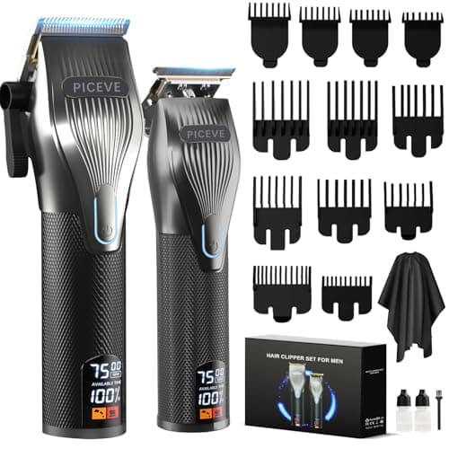 piceve Hair Clipper for Men, Professional Electric Hair Cutting & Trimmers Set with 7500RPM Powerful Motor & LCD Display, Mens Cordless Hair Grooming Kit Barbers Haircut, Gift for Birthday Christmas - Image 1