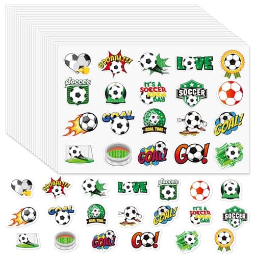 500 PCS Soccer Stickers for Kids Teens Adults, 20 Styles Soccer Sticker for Water Bottles, Laptops, Sports Party Decals, Reward Stickers, Soccer Party Favors for Gift Bags - Image 1