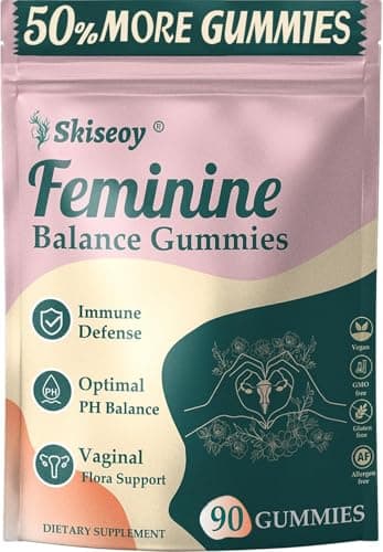 Skiseoy Pineapple Gummies for Women pH - Feminine Balance Gummies for Flora and Vaginal Health + Vitamin C for Immune Support, Probiotics Women's pH Balance Gummy Nutrition Vegan Friendly, 90 Counts - Image 1