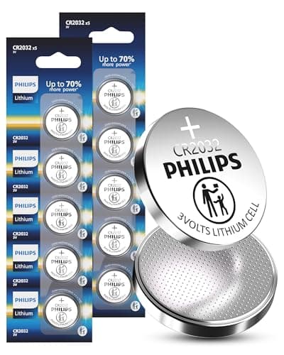 Philips 3V Lithium Button Cell Battery 10 Pack, CR2032-Child Resistant Packaging Works with Key Fob & Home Electronics - Image 1