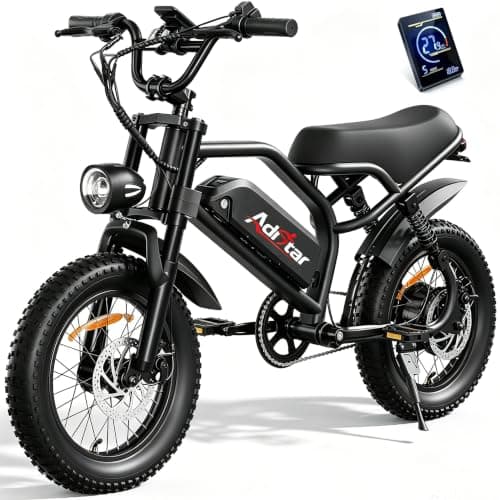 ADISTAR 16" Electric Bike for Adults & Teens – 750W Peak Motor 27.8MPH, 48V 15Ah Battery 60 Miles, 3.0 Fat Tire Ebike, Full Suspension, 4 Riding Modes - Image 1
