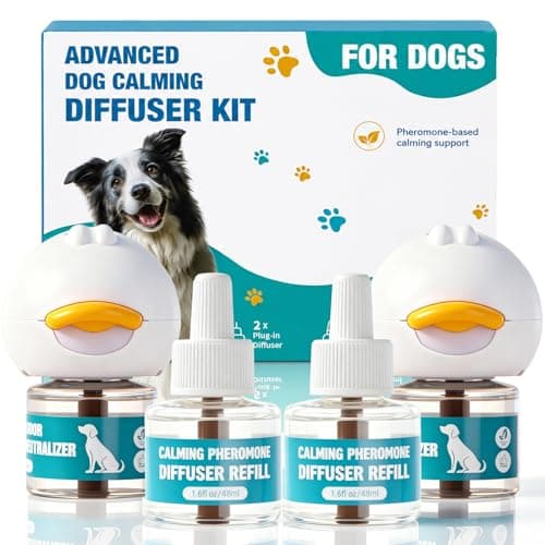 STUHAND Dog Calming Diffuser, Calming Pheromones Diffuser Starter Kit for Anxiety Relief Reduce Barking Aggression Stress with 2 Plug-in + 4 Refill - Image 1