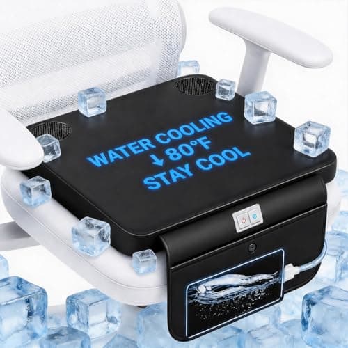 Water Cooling Seat Cushion for Car Seat & Office Chair, 3-Speed for Long Sitting, Truck Driver, Wheelchair, Travel & Stadium, USB & 12V/24V,Continuous Cooling to Around 80°F, Gift for Father, Dad - Image 1
