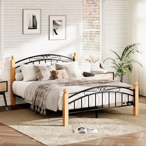 GarveeHome Bed Frame with Headboard and Footboard, Classic Metal Platform Bed Frame Mattress Foundation with Under Storage, Steel Slats, No Box Spring Needed, Noise Free (Full) - Image 1