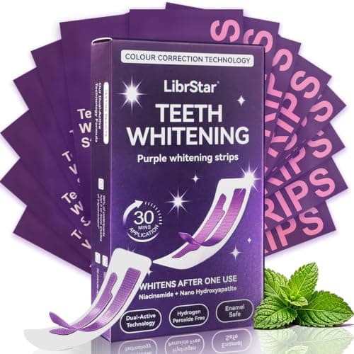 Purple Teeth Whitening Strips, Non-Slip Mint Strips, 28 Strips (Pack of 1) - Image 1