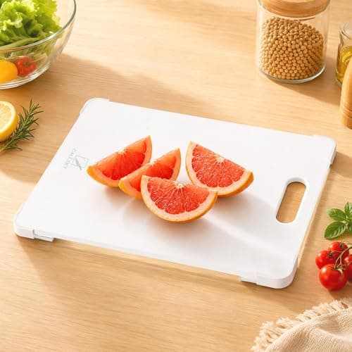 White Glass Cutting Board, 12x8 Tempered Glass Chopping Board with Non-Slip Corner Guards, Shatter-Resistant, Scratch-Resistant, Food-Safe & Non-Toxic Countertop Protector Kitchen Prep Board - Image 1