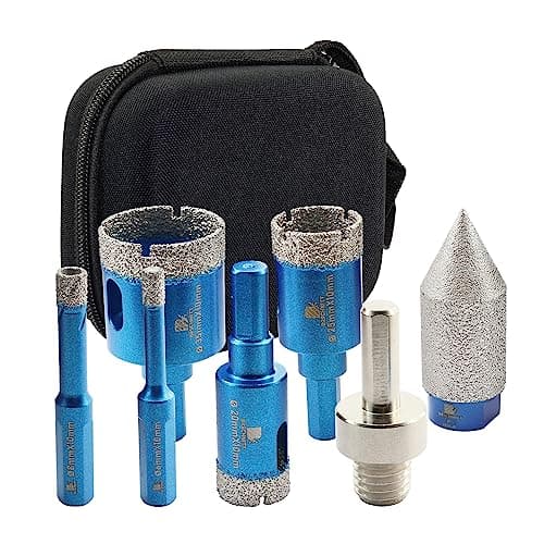 Tile Hole Saw Kit - BRSCHNITT Diamond Core Drill Bit Set 6/8/20/25/35mm Drill Bit &1 3/8" Diamond Chamfer Bit for Porcelain Tile Ceramic Marble Granite & Adapter - Image 1