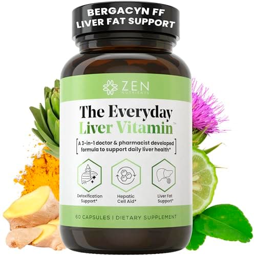 Zen Nutrients The Everyday Liver Vitamin - Liver Cleanse Detox & Repair with Bergacyn FF, Organic Milk Thistle, Dandelion Root & Artichoke Extract for Liver Health - Fatty Liver Support Supplements - Image 1