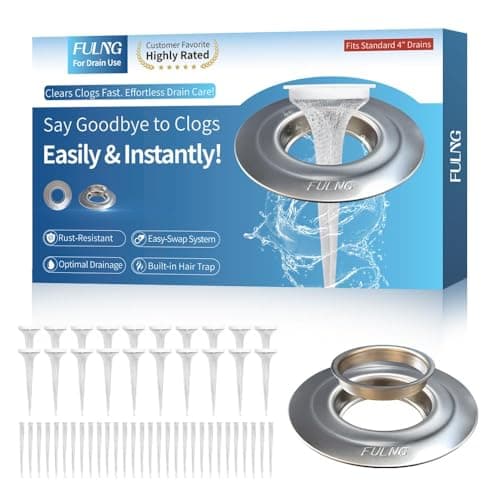 FULNG Shower Drain Hair Catcher – Hair Drain Catcher for Shower & Bathtub, Stainless Steel Drain Hair Catcher, 4" Anti-Slip Bathtub Drain,Cover Hair Trap - Image 1