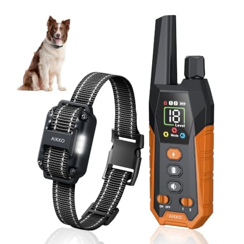 Aikko Dog Shock Collar with Remote - 3300FT Training Collar for Small Medium Large Dogs, IPX7 Waterproof Rechargeable eCollar with 3 Training Modes for No-Pull Stubborn Dogs (Orange)