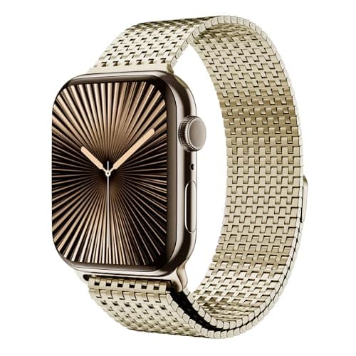 LULULOOK Milanese Mesh Loop Compatible with Apple Watch Band 49/46/45/44/42/41/40/38mm for Men Women, Stainless Steel Magnetic Buckle Strap for iWatch Ultra 3/2 Ultra Series 11 10 9 8 7 6 SE 5 4 3 - Image 1