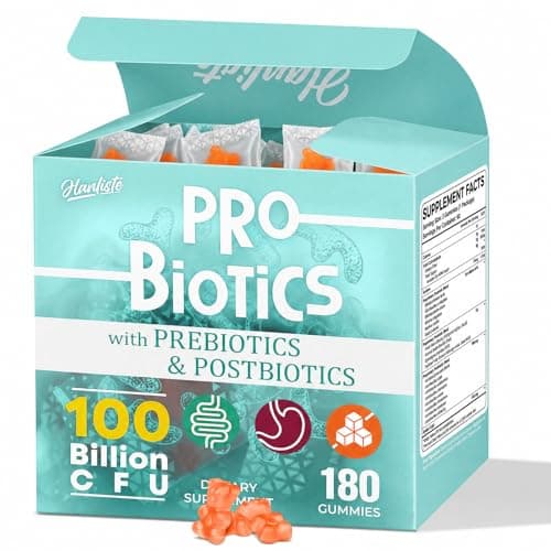 Probiotics For Gut Health - 180 Probiotic Gummies, No Sugar Added Orange Flavor, 19 IN 1 Prebiotics and Probiotics Postbiotic Gummies - Digestive, Immune & Skin, Gut Health for Women & Men, Vegan - Image 1