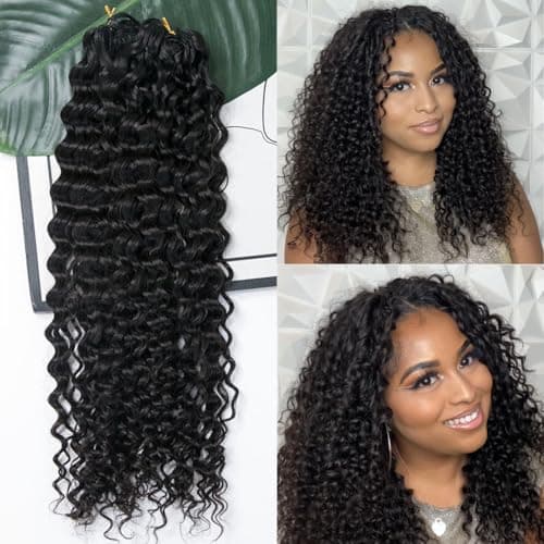 YWIGS Pre-Separated Human Crochet Hair Water Wave Miracle Knots Boho Braids Crochet Human Hair Extensions 16" NC 100 Strands - Image 1
