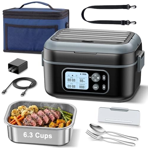 Nezolap Cordless Heated Electric Lunch Box for Adults, 6.3-Cup XL, 24000mAh - Image 1