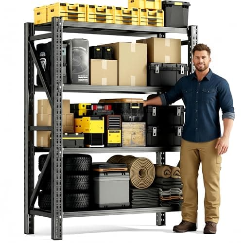 Lionhon Heavy Duty Garage Shelving, 36" W x 16" D x 71" H, 3000 LBS Capacity, 4-Tier Adjustable Metal Storage Shelves, Reinforced Steel Storage Rack for Garage, Basement, Utility Room - Image 1