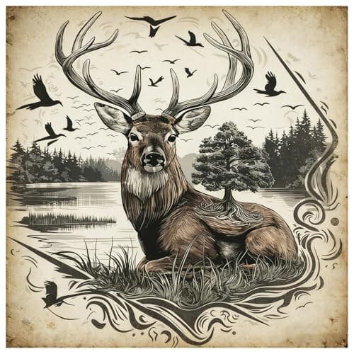Lophomie Diamond Art Kits for Adults, 5D Full Drill Deer Diamond Painting Kit, Easy DIY for Beginners, Relaxing Arts and Crafts, Home Decor & Gift, 14x14 Inch