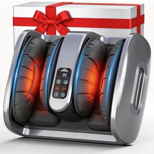 Foot Massager Machine with Heat & Cooling, Deep Tissue Kneading Vibration Foot and Calf Massager w/ Adjustable Modes, Timer & Auto Shut-Off, Washable Liners, Large Size Home Office Gift for Men Women - Image 1