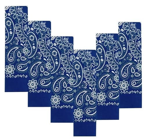 6-Pack Navy Blue 100% Cotton Bandanas Gift Set ā 22x22 Inch Paisley Head Wraps, Face & Neck Scarves, Multi-Purpose Accessories for Men & Women, Holiday & Everyday Gifting - Image 1