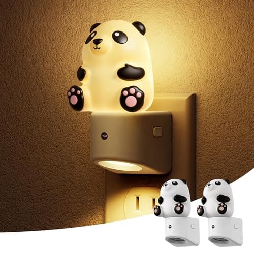 L LOHAS LED Night Light for Kids, 3D Panda Night Light Plug in, Dusk to Dawn Nursery Night Lights, RGB+Soft White 3000K, 3 Lighting Modes, Room Decor, Children - Image 1