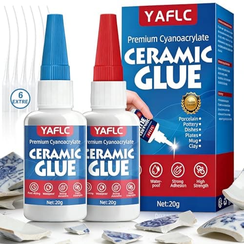 YAFLC Ceramic Glue for Ceramic Repair, Super Glue for Porcelain & Pottery Repair, Dishes, Tiles, Mugs, DIY Crafts 40g - Image 1
