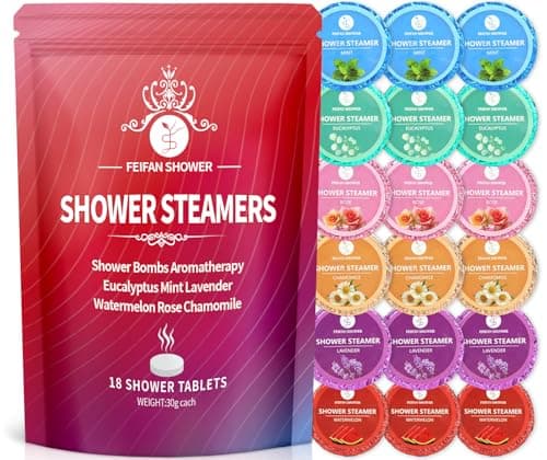 Shower Steamers Aromatherapy 18 Pack, Fathers Day Gift for Dad Husband from Wife Daughter, Gifts for Women Mom, Shower Bombs Natural Organic Essential Oil, Relaxation & Self Care Home SPA - Image 1
