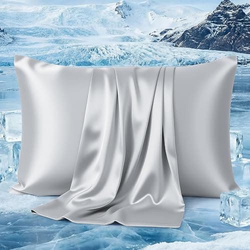 PlushHavenCloud Pillowcases for Hair and Skin, Similar to Silk Pillow Cases Satin Pillowcase, Cooling Pillowcases with Zipper, Pillow Cover Gift for Women Mom Men (Grey, King 20''×36'', 1 Pack) - Image 1