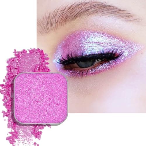 Fillwie Duochrome Chameleon Eyeshadow, Hot Pink to Purple Color Shift Shimmer, Cream-to-Powder High Pigment Metallic Finish, Long-Wear Eye Makeup Refill for Magnetic Eyeshadow Palettes (Opal Kiss)