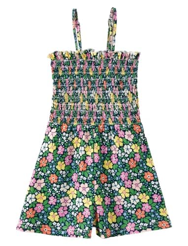 PATPAT Toddler Girl Romper 6T, Black Ditsy Floral Print Adjustable Spaghetti Strap Summer Rompers, Girls Romper 6 Cute Summer Outfits - Image 1