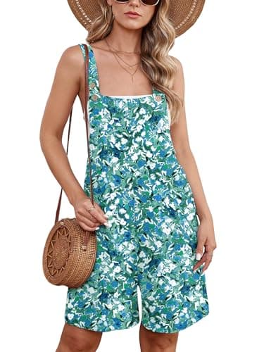 Moodclo Jumpsuits For Women Monet Garden Small Summer Short Overalls Casual Sleeveless Adjustable Loose Women's Rompers with Pockets 2026 - Image 1