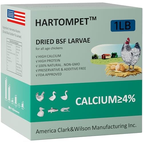 HARTOMPET Better Than Dried Mealworms for Chickens 1 lbs - 85X Calcium Than MealWorms - Non-GMO Chicken Feed Additive & Molting Supplement - Black Soldier fly Larvae Treats for Hens, Ducks, Wild Birds - Image 1