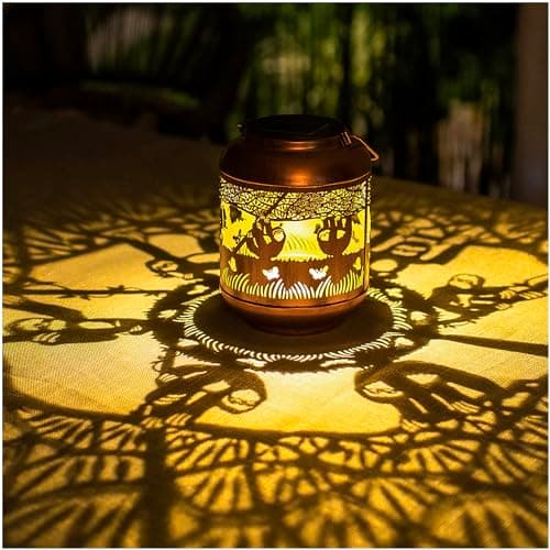 Sloth Solar Lanterns Outdoor Waterproof,Hanging Solar Lights Sloth Gifts for Women Men Metal LED Decorative Light for Yard,Patio,Lawn,Tabletop,Pathway,Landscape,Garden Decor - Image 1