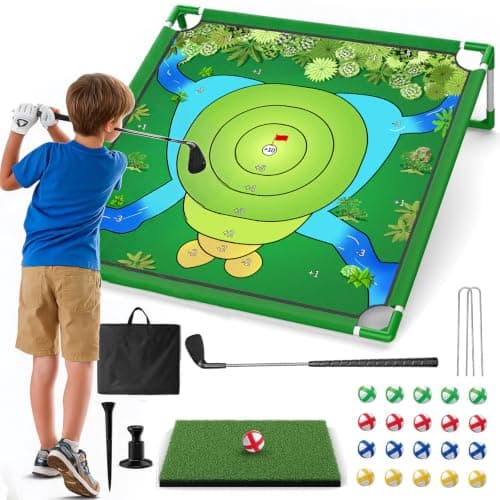 VQRZG Golf Chipping Outdoor Game, Portable Yard Practice Set, Indoor & Lawn Play for Adults and Family, Backyard, Beach, Office Party, Golf Gifts for Men (Golf Chipping Game Set) - Image 1