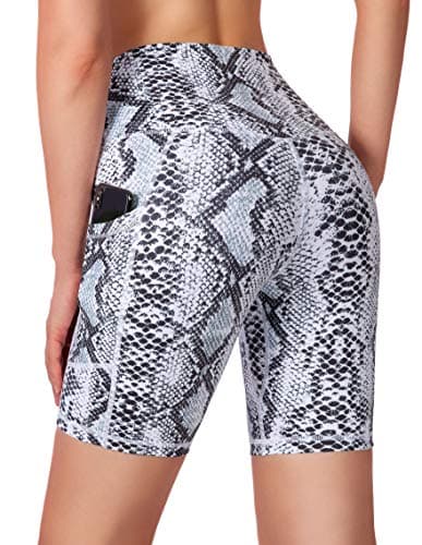 Soothfeel Women's High Waist Yoga Shorts with Side Pockets Tummy Control Running Gym Workout Biker Shorts for Women 8" /3" - Image 1