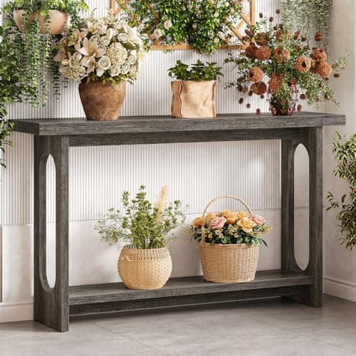 Tarnorci Entryway Console Table, 55" Wood Grey Console Table Narrow Sofa Tables with Storage Hallway Foyer Tables for Entryway, Living Room, Hallway - Image 1