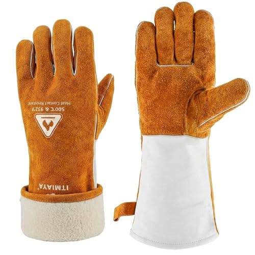 ITMIAYA® Premium Welding Gloves 16 Inch 932℉ XL Heat Resistant Leather Work Gloves Heavy Duty Durable Stitch Guard Fireproof for MMA/MIG/TIG/Forge/BBQ/Garden Work/Woodworking/Fireplace - Image 1