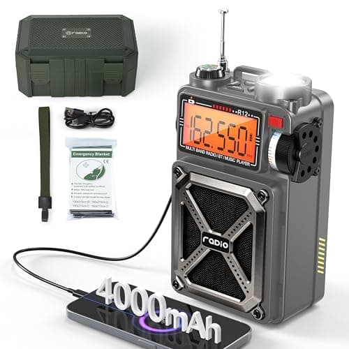 Solar Hand Crank Emergency Radio with NOAA Weather Alert, AM FM Shortwave - Image 1