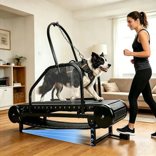 HSAUPI Non-Motorized Large/Medium Dog Treadmill, Heavy Duty Manual Slatmill with Foot Brake, 18'' Wide Slat Track, Safety Guard, 5-Level Incline, 300 lb Capacity, Ideal for Indoor Exercise - Image 1