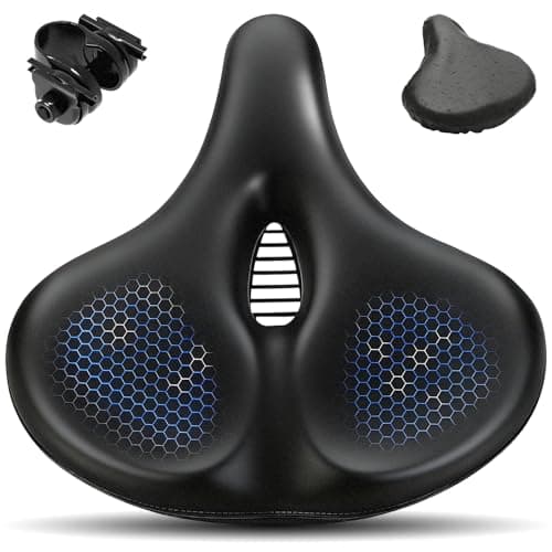 APECYC Oversized Bike Seat, Mens Wide Bike Saddle, 12.6‘’ Bicycle Seat with Thick High-Density Foam, Dual Spring Shock Absorbing Bicycle Saddle, Ergonomic Comfort for Peloton, E-Bike, Cruiser - Image 1
