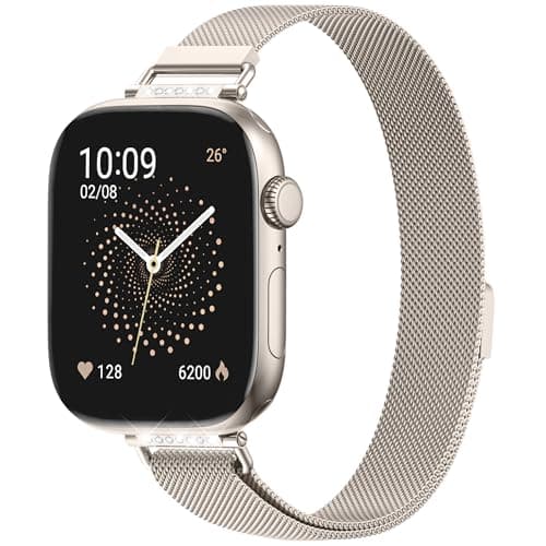 WADELIZ Ultra-Slim Milanese Loop Compatible with Apple Watch Band for Women 42mm 41mm 40mm 38mm 46mm 45mm 44mm, 14MM Width Metal Mesh Strap with Strong Magnetic Lock, Lightweight Breathable Replacement Band for iWatch Series SE 11 10 9 8 7 6 5 4 3 2 1 - Image 1