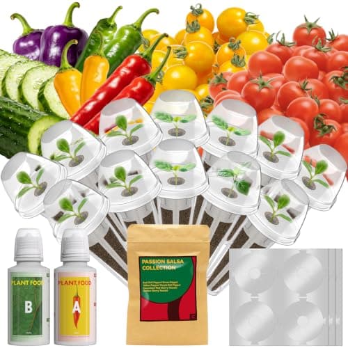 12 Pods Cherry Tomato Seed Pod Kit for AeroGarden, iDoo, Ahopegarden Hydroponic Growing System Indoor Include Red Chili/Purple Bell/Green/Yellow Pepper, Golden/Red Cherry Tomato, Cucumber, 400+ Seeds - Image 1