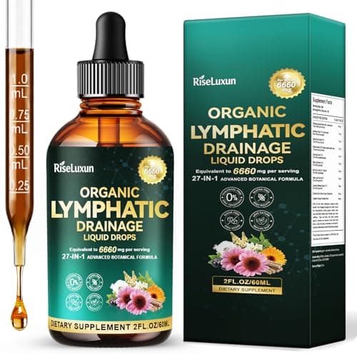 27-in-1 Liposomal Lymphatic Drainage Supplements Liquid drops, Lungs Detox & Lymph System Support with Echinacea, Chlorophyll, Dandelion, Burdock, Mullein for Immune Support, Cleanse & Detox, 2 FL OZ - Image 1