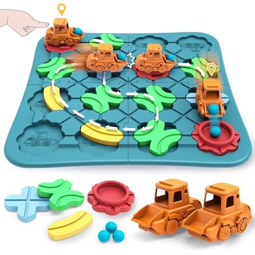 Kids Toys STEM Board Games - Logical Road Builder Brain Teasers Puzzles for 3 4 5 6 7 Year Old Boys Girls, Educational Montessori Birthday Gifts for Ages 4-8 Preschool Classroom Learning (32 PCS) - Image 1