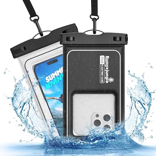 Waterproof Phone Pouch - 2 Pack IP68 Floating Waterproof Phone Case, Dry Bag Beach Cruise Essentials 2026 with Adjustable Lanyard for iPhone 17 16 15 Pro Max / Galaxy S24 S23 (Black and White) - Image 1