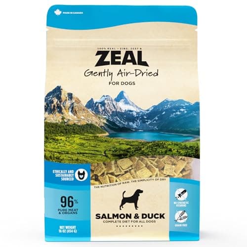 ZEAL Canada Air-Dried Salmon & Duck Recipe for Dogs - Superfood Omega-3 Rich, Dual-Protein, Grain Free, No Fillers, Complete Nutrition (Salmon & Duck, 1 lb) - Image 1