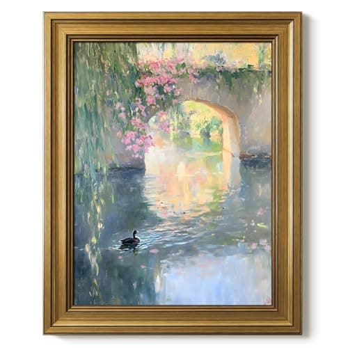 HISPACE Vintage Gold Framed Wall Art for Living Room,8x10 Inch Monet Wall Art Canvas Print for Living Room Bedroom Decor,Unique Gift for Friends and Family - Image 1
