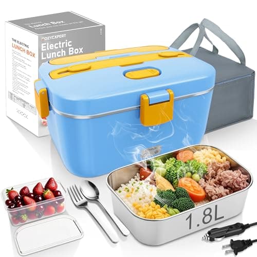 COZYEXPERT 100W Heated Lunch Boxes for Adults 12V 24V 110V-230V Electric Lunch Box Food Heater for Car/Truck Portable Food Heating Boxes with 1.8L 304 SS Containe - Image 1