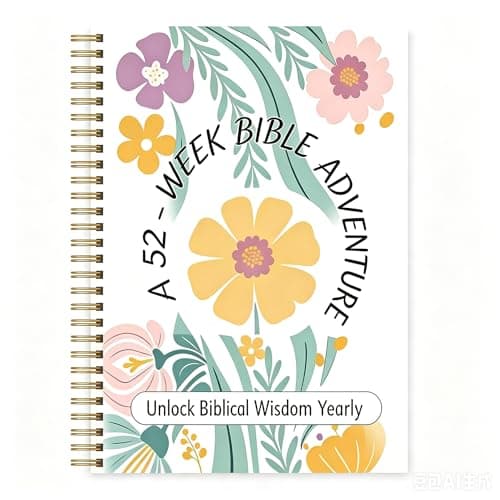 Bible Study Guide Spiral Bound,A5 Sized Hardcover Bible in a Year 52 Week Study Journal,Beginner-Friendly Christian Devotional Journal, Christian Gifts for Women - Image 1