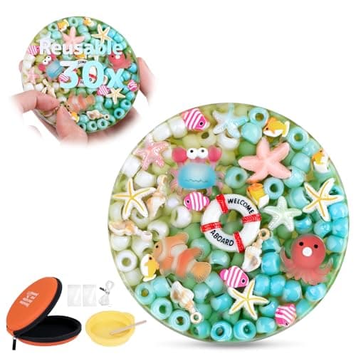 Reusable Picky Pad Fidget - Remeltable Sensory Bead Picking Pad for Anxiety, ADHD, Dermatillomania, Trichotillomania & Skin Picking Relief - Gift for Adults (Azure Ocean)