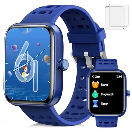 Smart Watch for Kids, Kids Smart Watch with Sleep, Heart Rate Monitor & Fitness Tracker, Kid Watch with Puzzle Games, Sports Modes & DIY Dials, Kid's Gifts for Birthday, Children's Day, Reward-Blue - Image 1