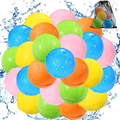 SOPPYCID Reusable Water Bomb balloons, Magnetic Refillable Water balls - Pool Toys for Boys and Girls, Beach Outdoor Activities Water Games Toy for kids Self Sealing Water Splash Ball (25Pack) - Image 1